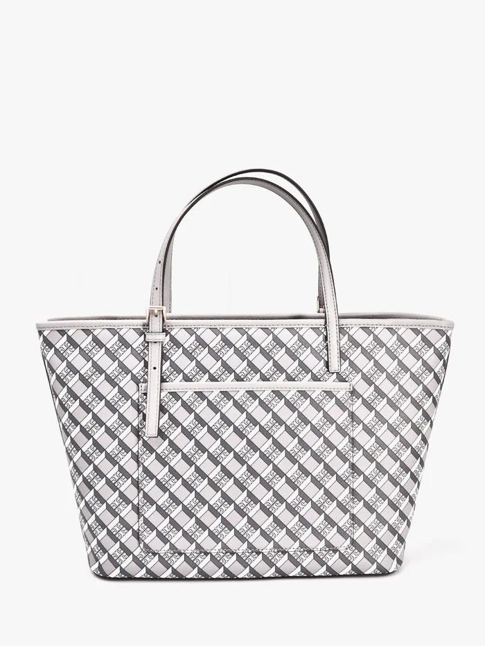 Tory Burch Geo Logo Mini Zip Top Tote Bag - Grey Geo Logo All over