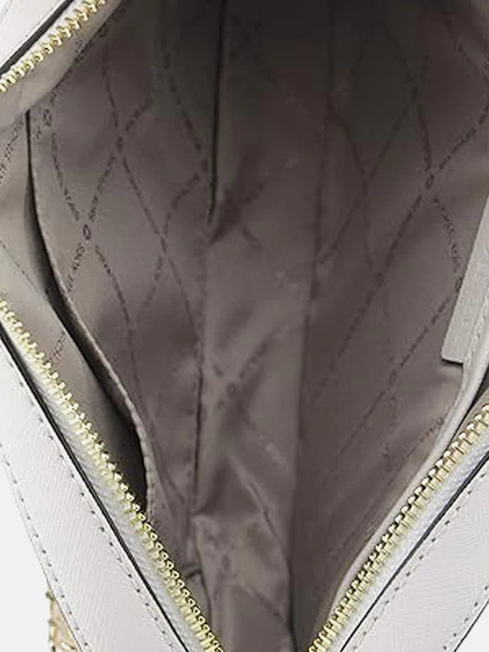 Michael Kors Jet Set Large Saffiano Leather Crossbody Bag - LT Cream