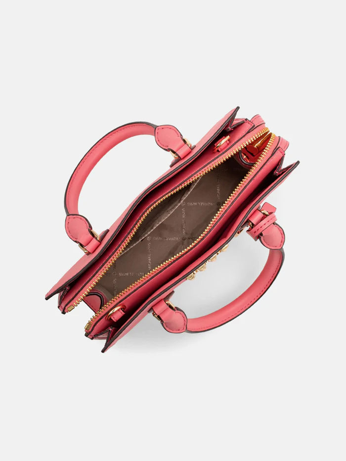Michael Kors Sheila Center Zip Satchel Small - Tea Rose