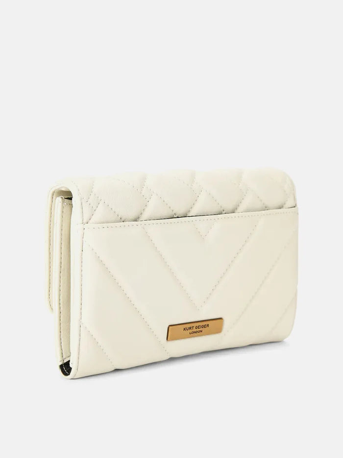 Kurt Geiger London Kensington Wallet On Chain - Bone