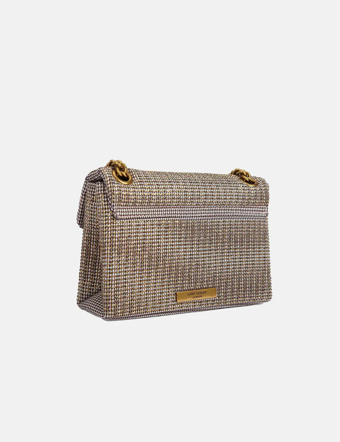 Kurt Geiger London Houndstooth Fabric Mini Kensington - Beige